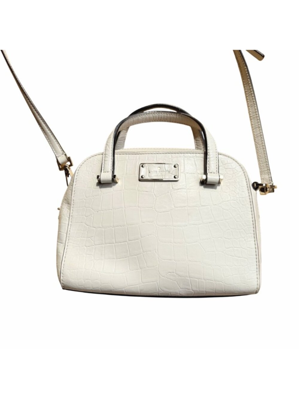 Kate Spade Women's Satchel Crossbody Bag Kay Street Croc Mini Felix Cream Off-Wh